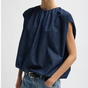 Tibi Summer Denim Circular Shirt